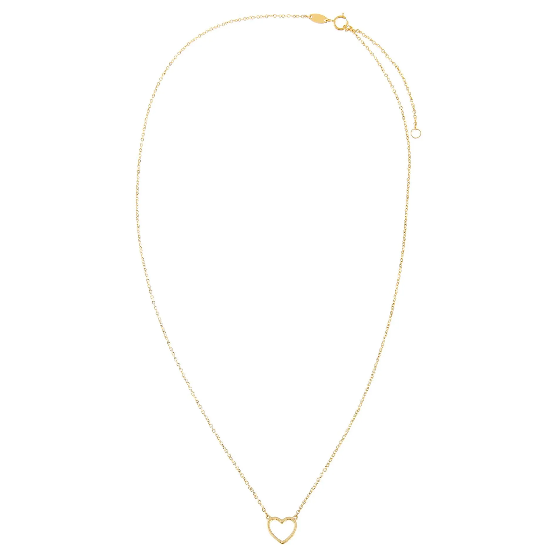 Open Heart Necklace 14K