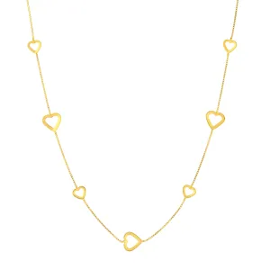 Open Heart on Box Chain Adj. Necklace