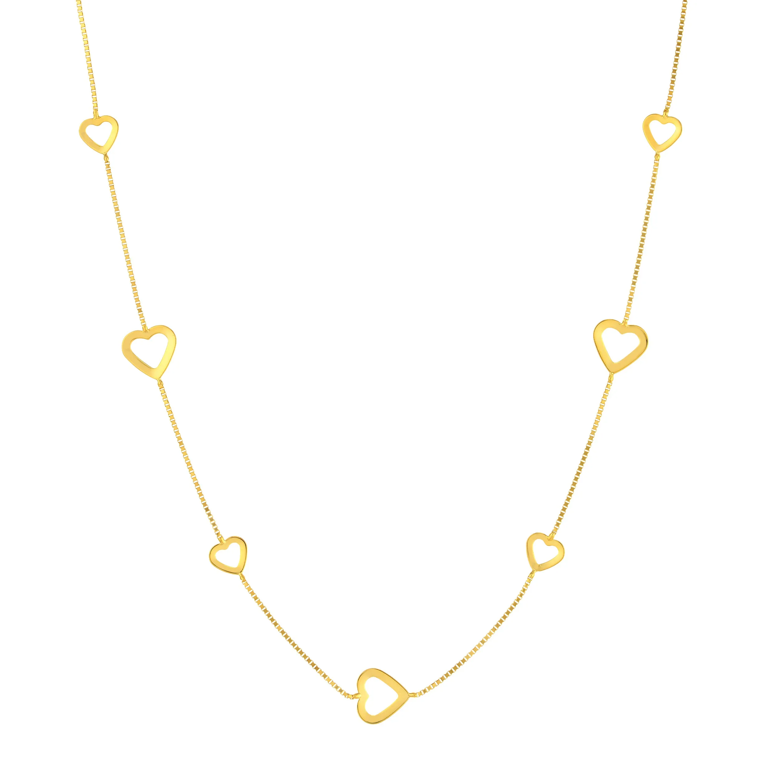 Open Heart on Box Chain Adj. Necklace