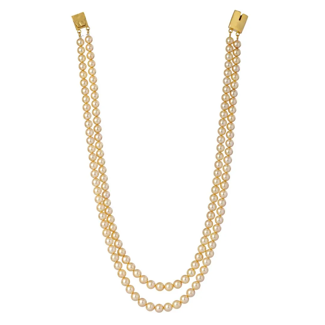 Opulent Two-Line Grading Akoya Pearl Necklace