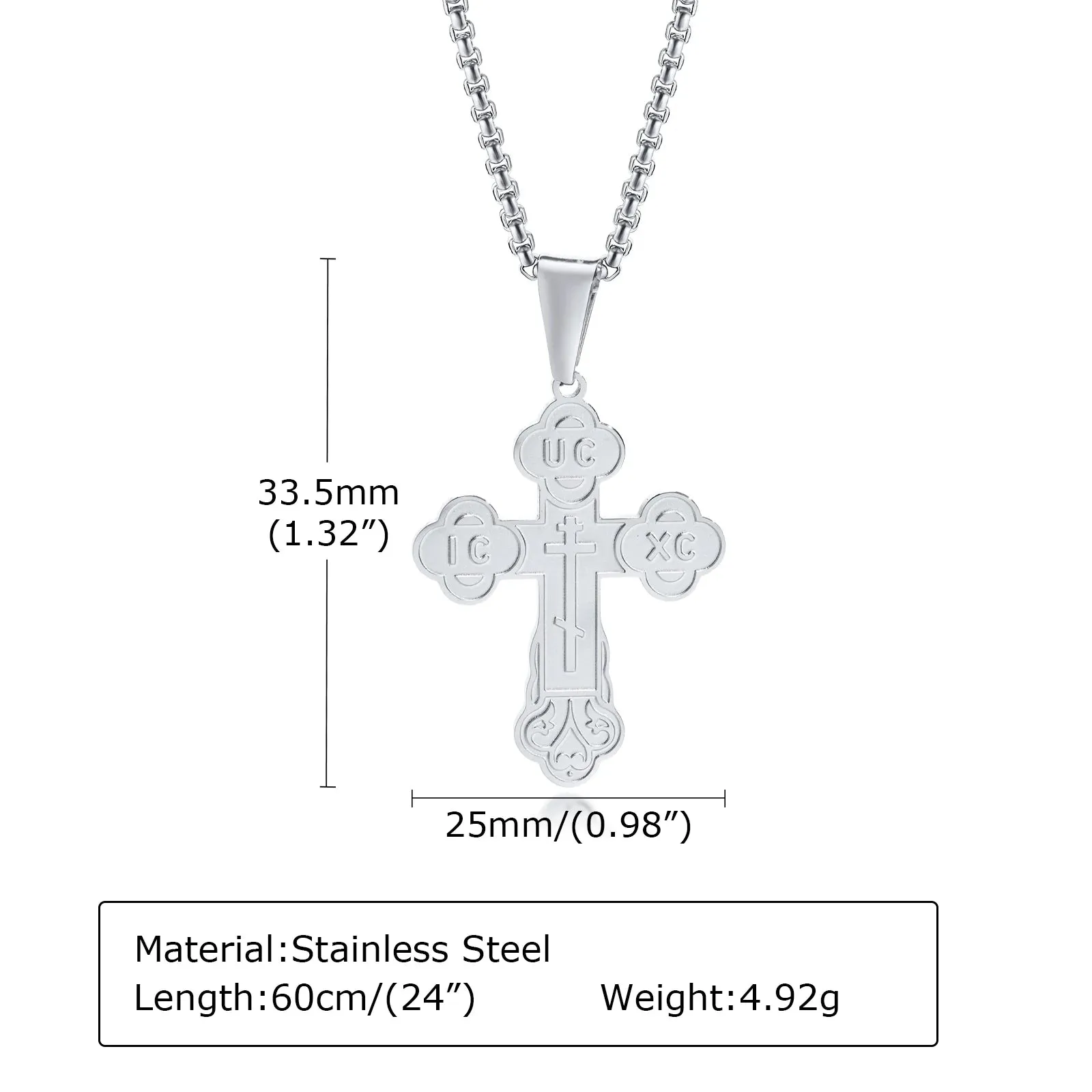 Orthodox Crucifix Cross Necklaces for Men Jewelry