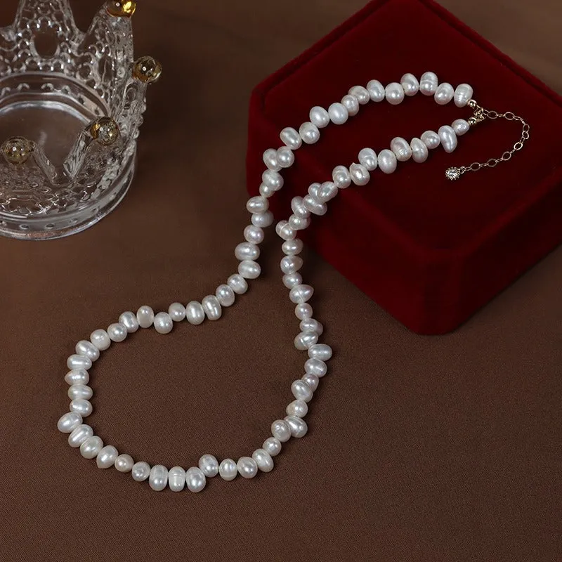 Oval Freshwater Pearl Necklace