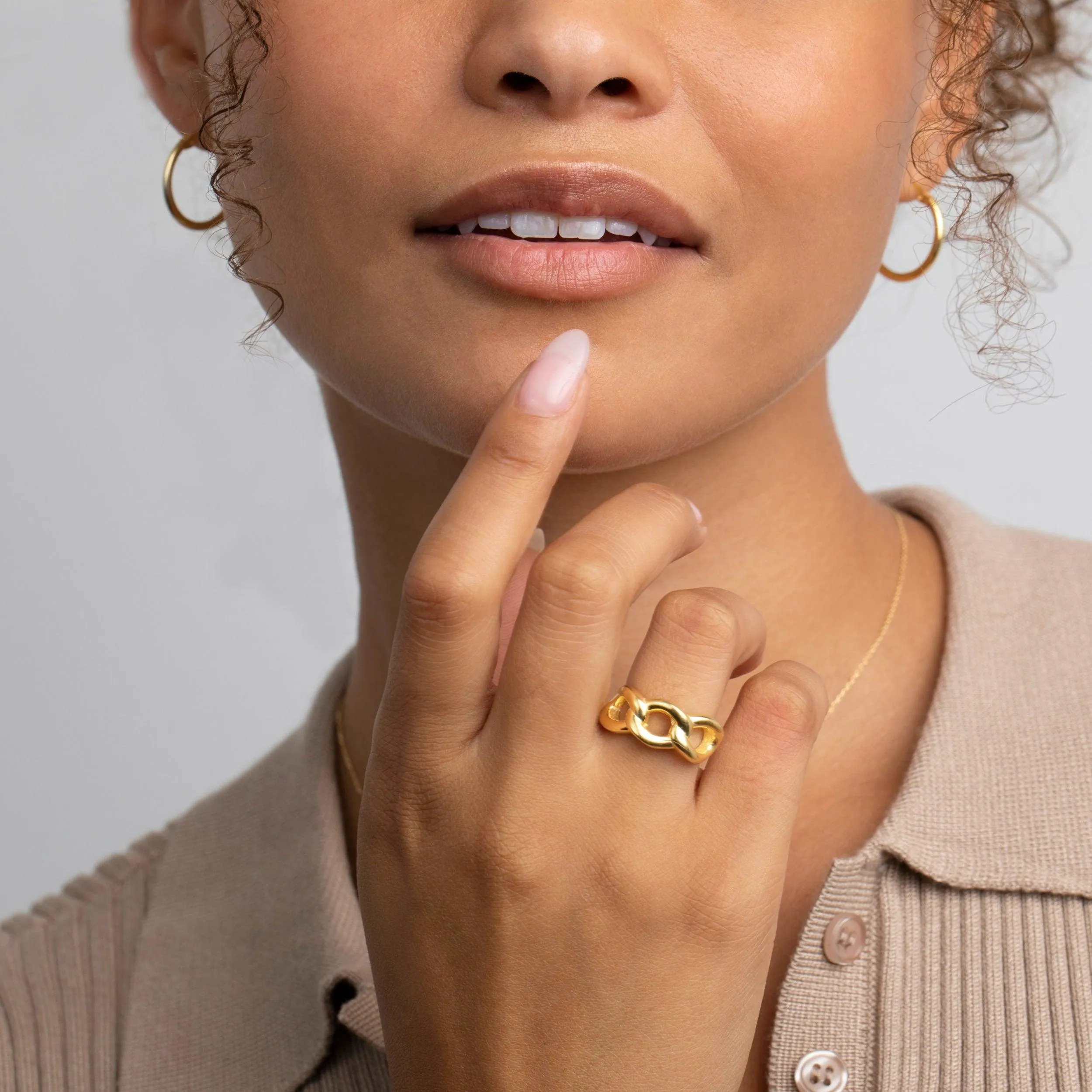 Oversize Chain Ring - 18K Gold Vermeil