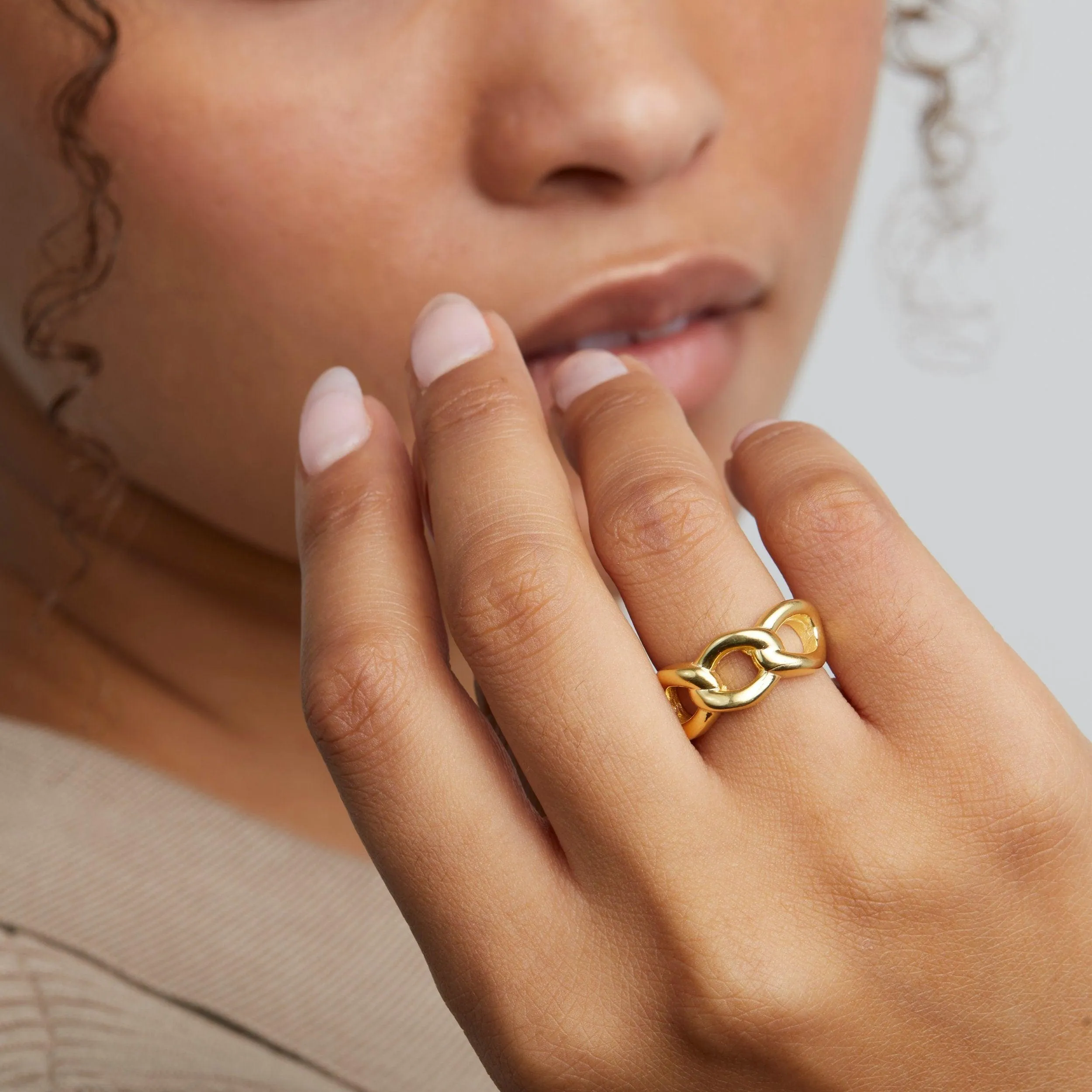 Oversize Chain Ring - 18K Gold Vermeil