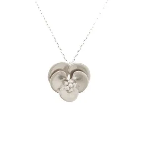 Pansy Pendant with Grey Pearls