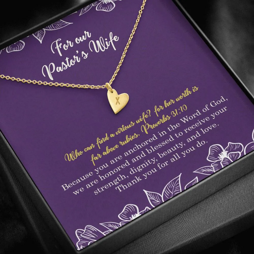 Pastors Wife Heart Charm Necklace