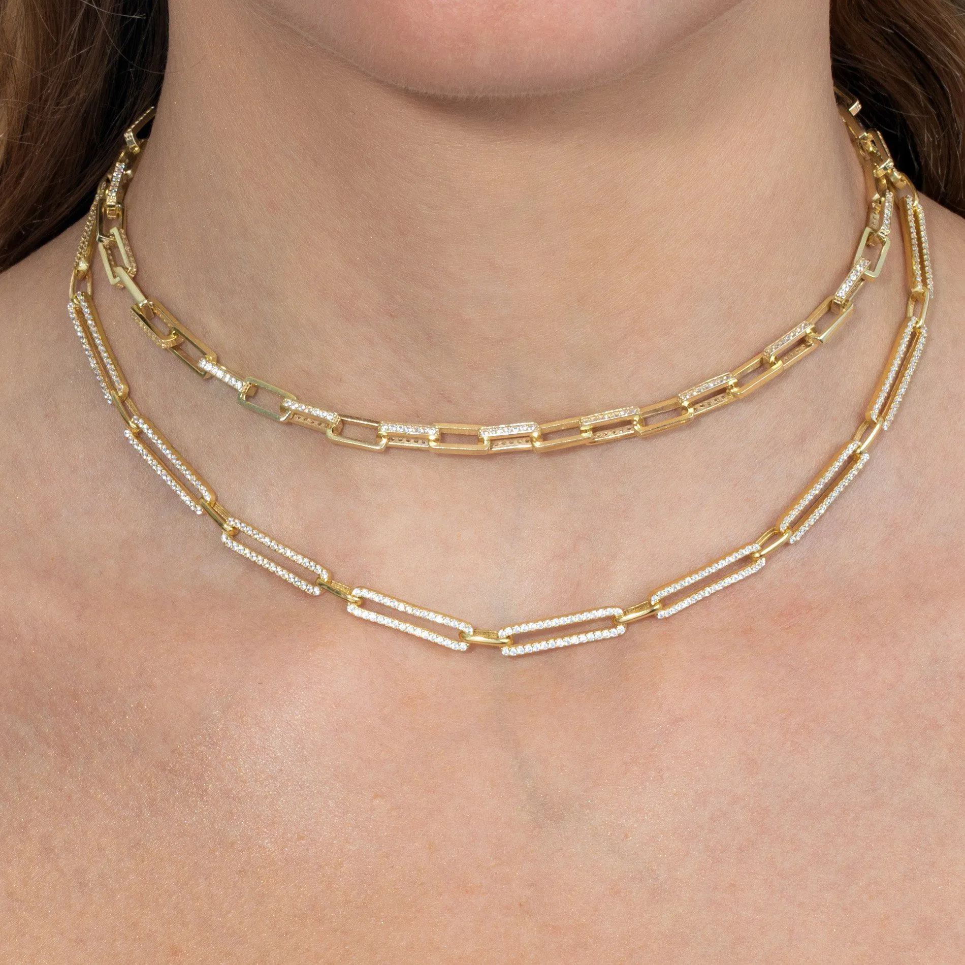 Pavé Box Link Choker
