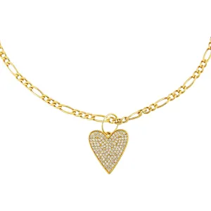 Pavé Heart Figaro Choker