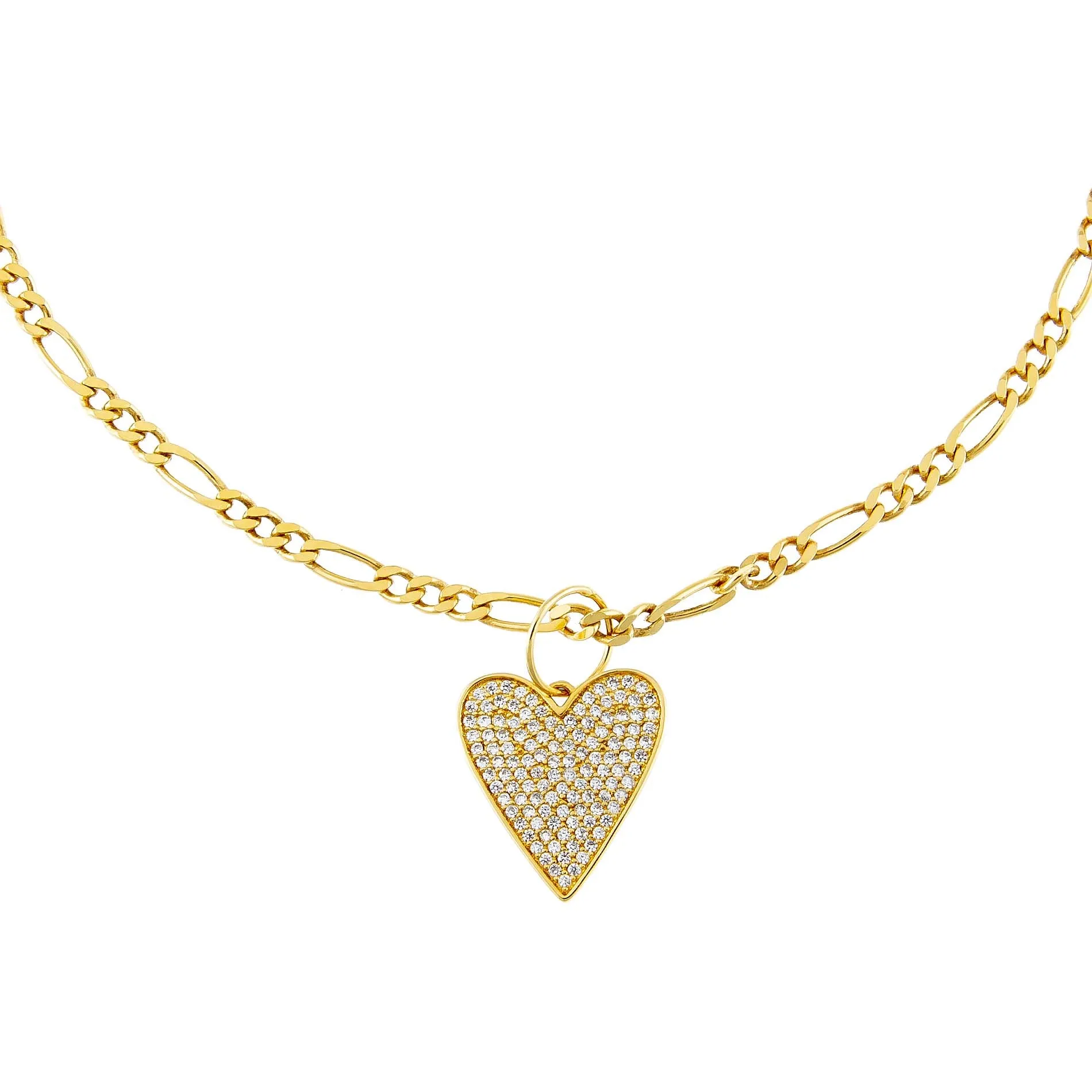 Pavé Heart Figaro Choker