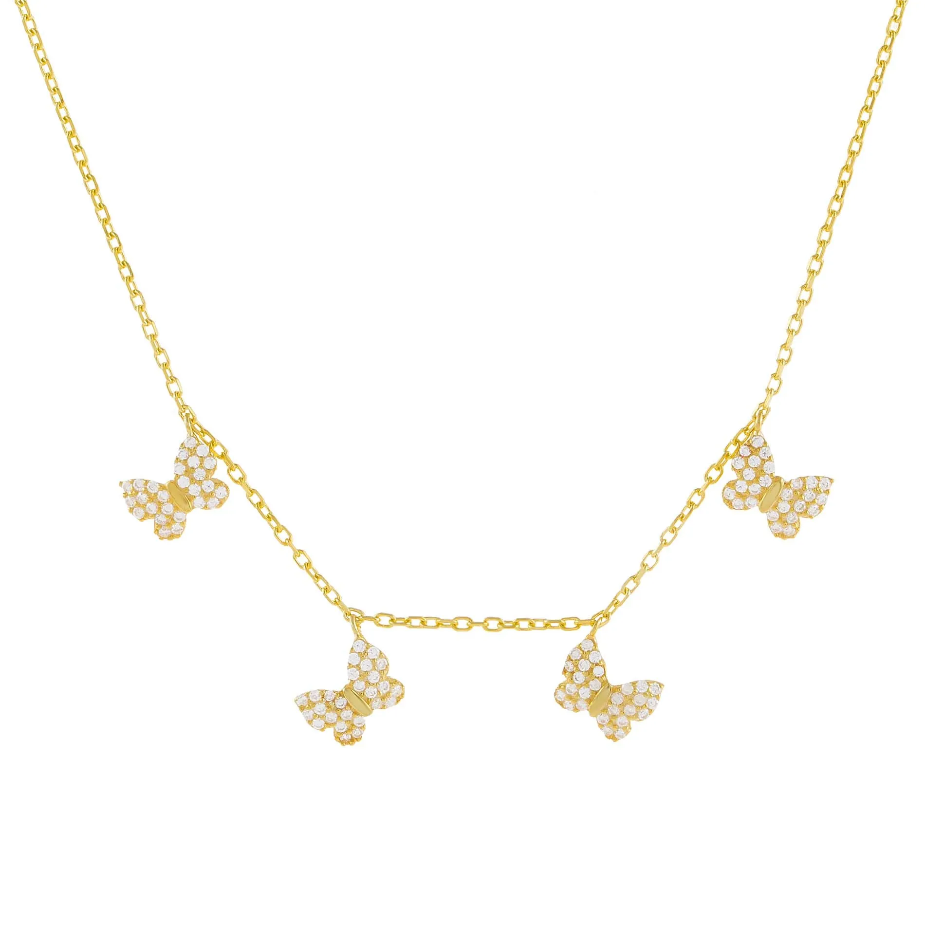 Pavé Mini Butterflies Necklace