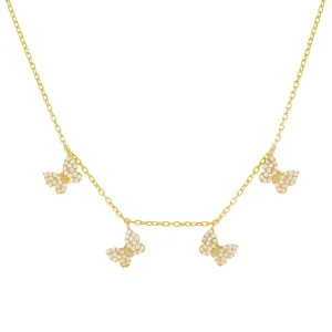 Pavé Mini Butterflies Necklace