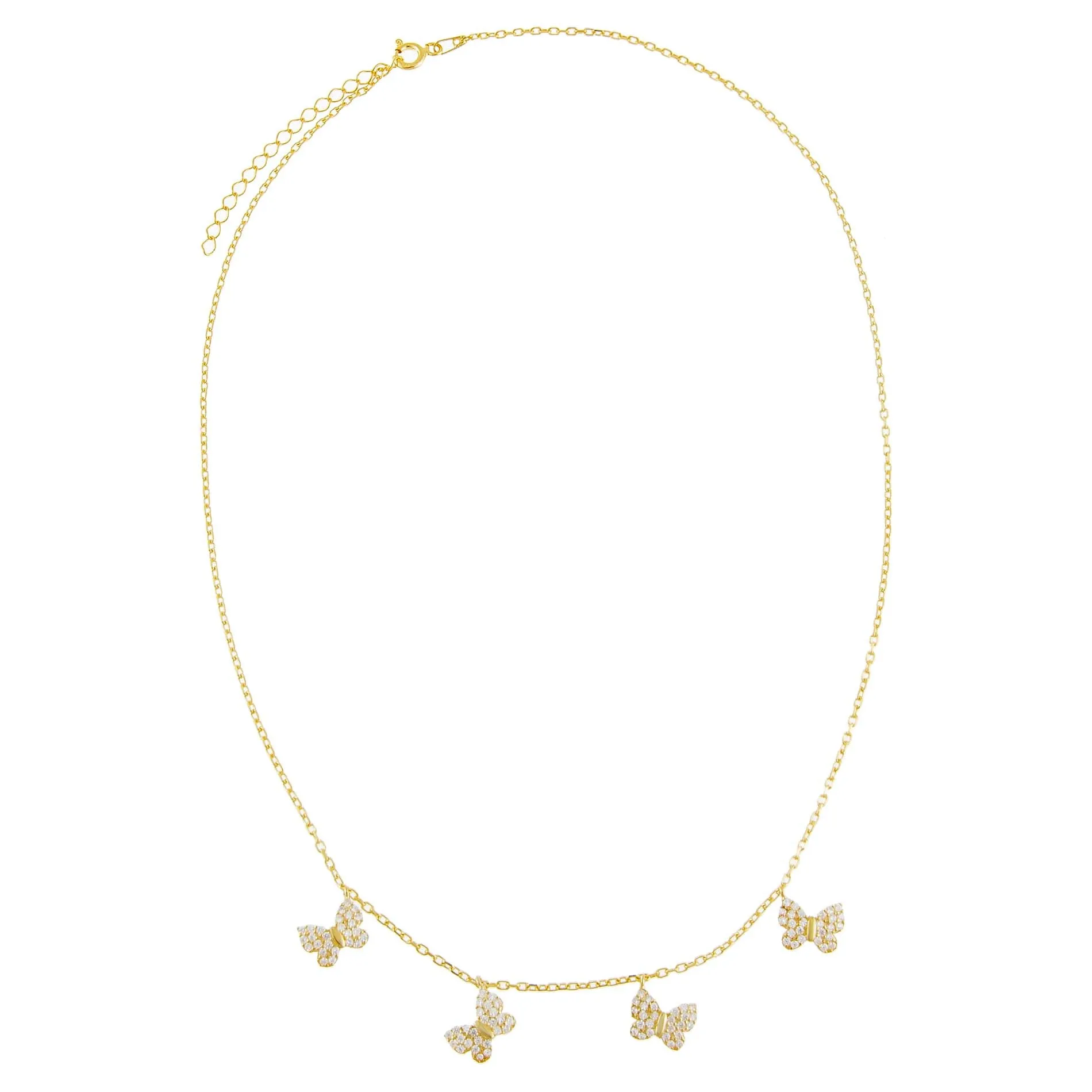 Pavé Mini Butterflies Necklace
