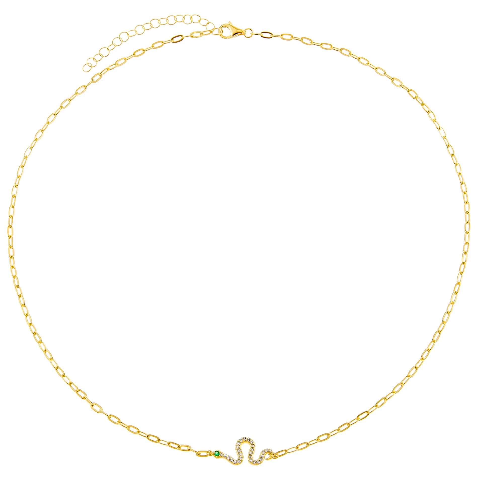 Pavé Snake Link Necklace