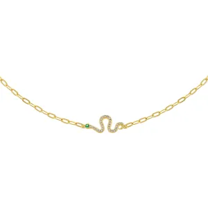 Pavé Snake Link Necklace