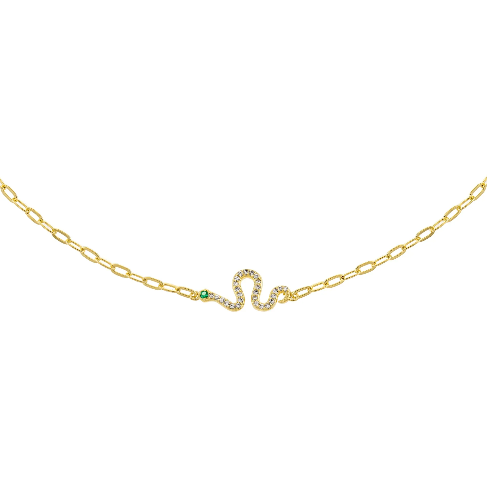 Pavé Snake Link Necklace