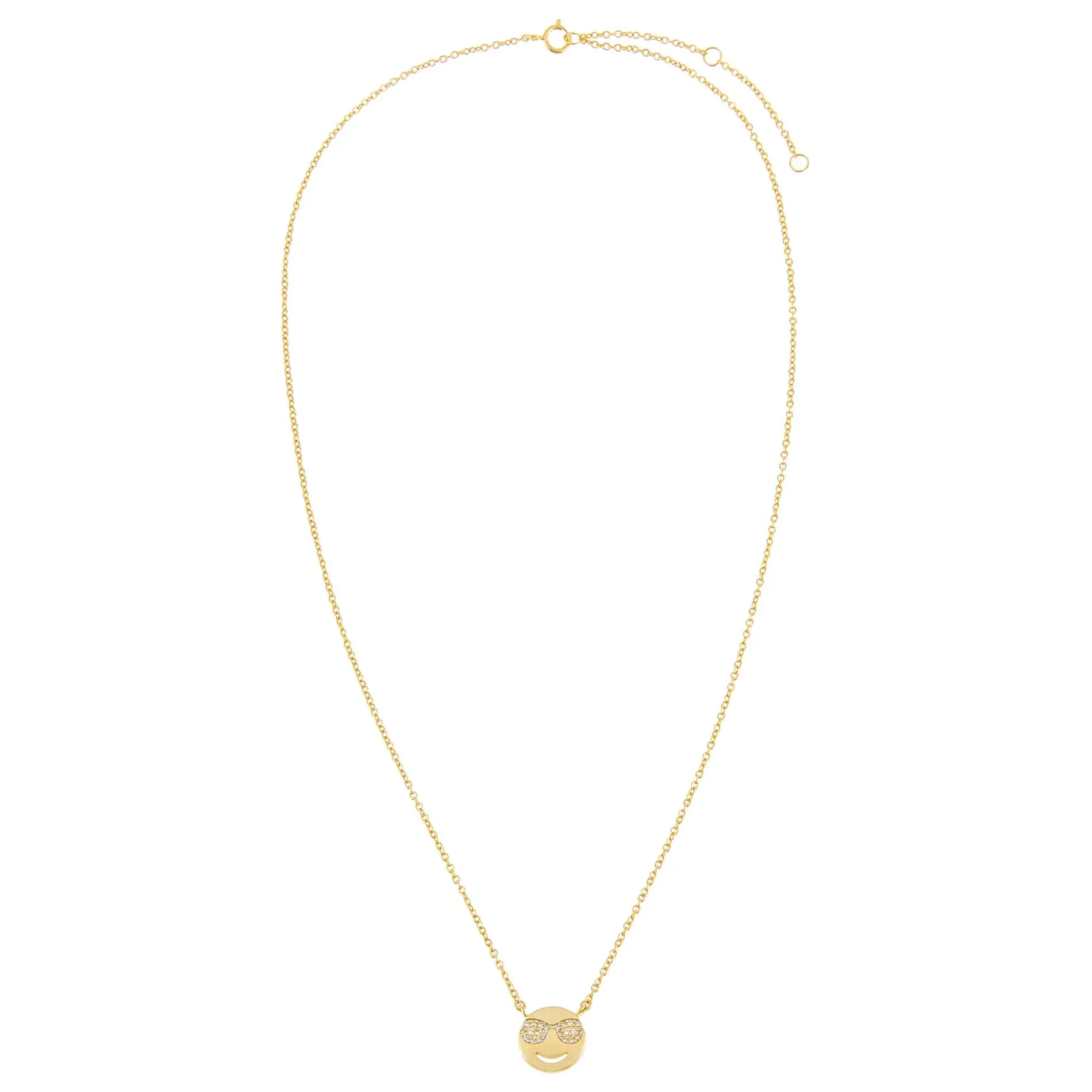 Pavé Sunglasses Smiley Face Necklace