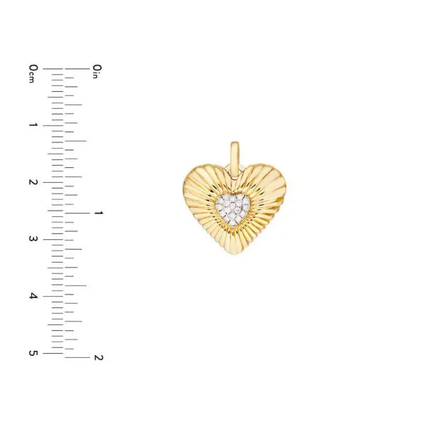 Pave Diamond Fluted Heart Locket