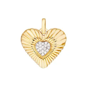 Pave Diamond Fluted Heart Locket
