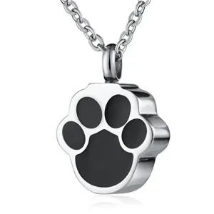 paw print necklace silver
