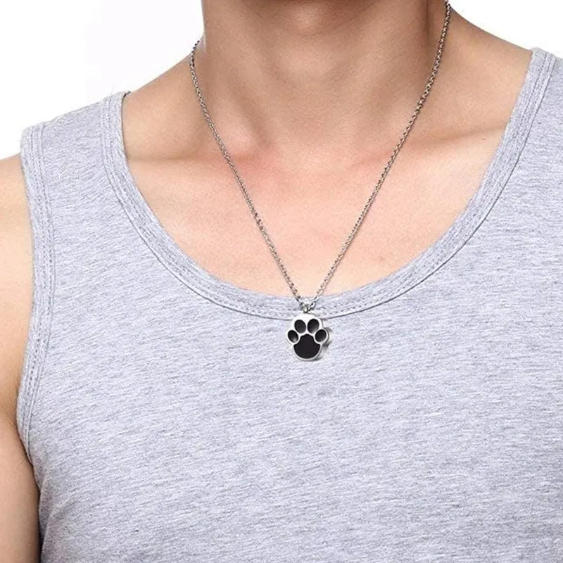paw print necklace silver