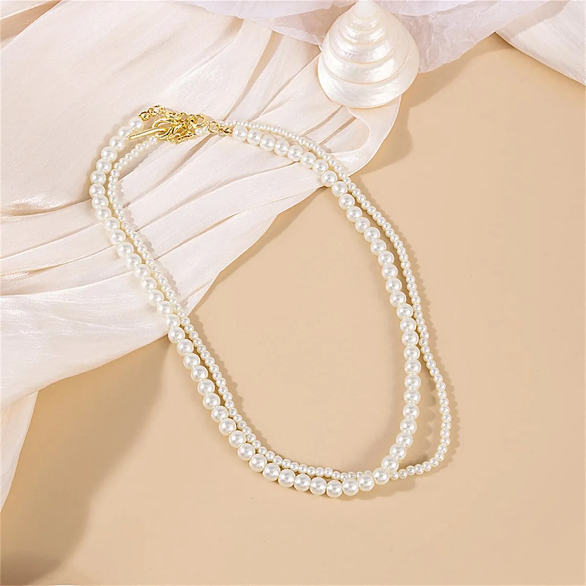 Pearl & 18K Gold-Plated Necklace Set