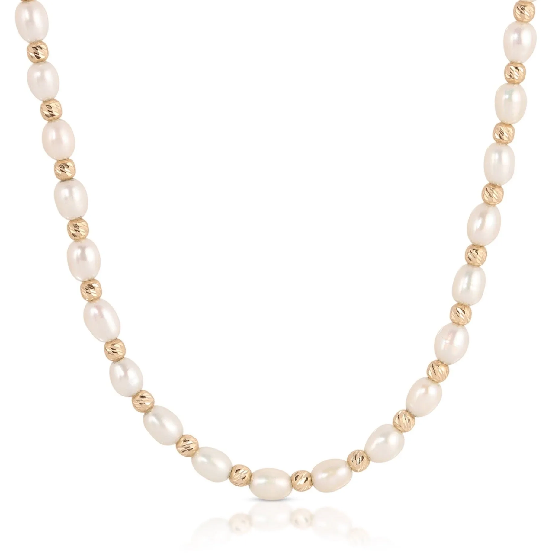 Pearl and Gold Bead Necklace