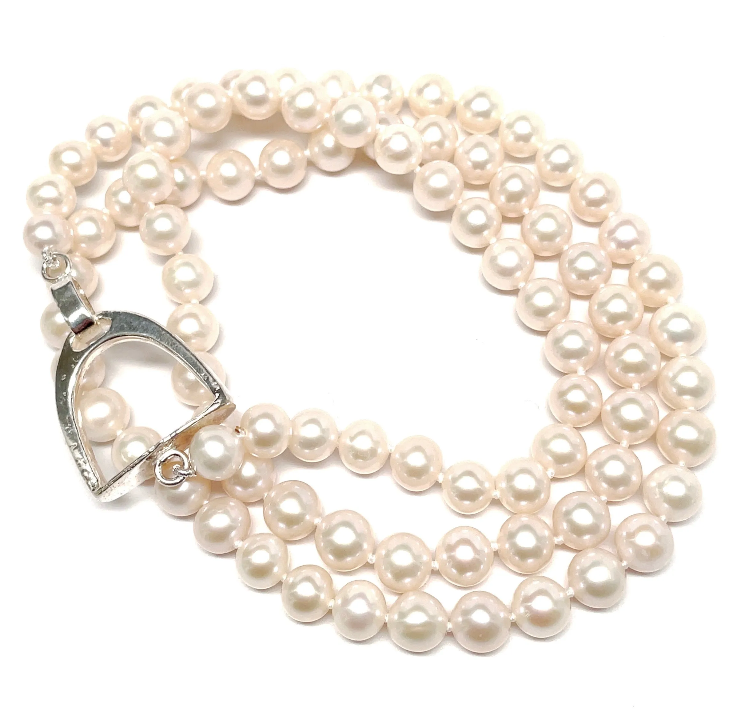Pearl and Stirrup Necklace
