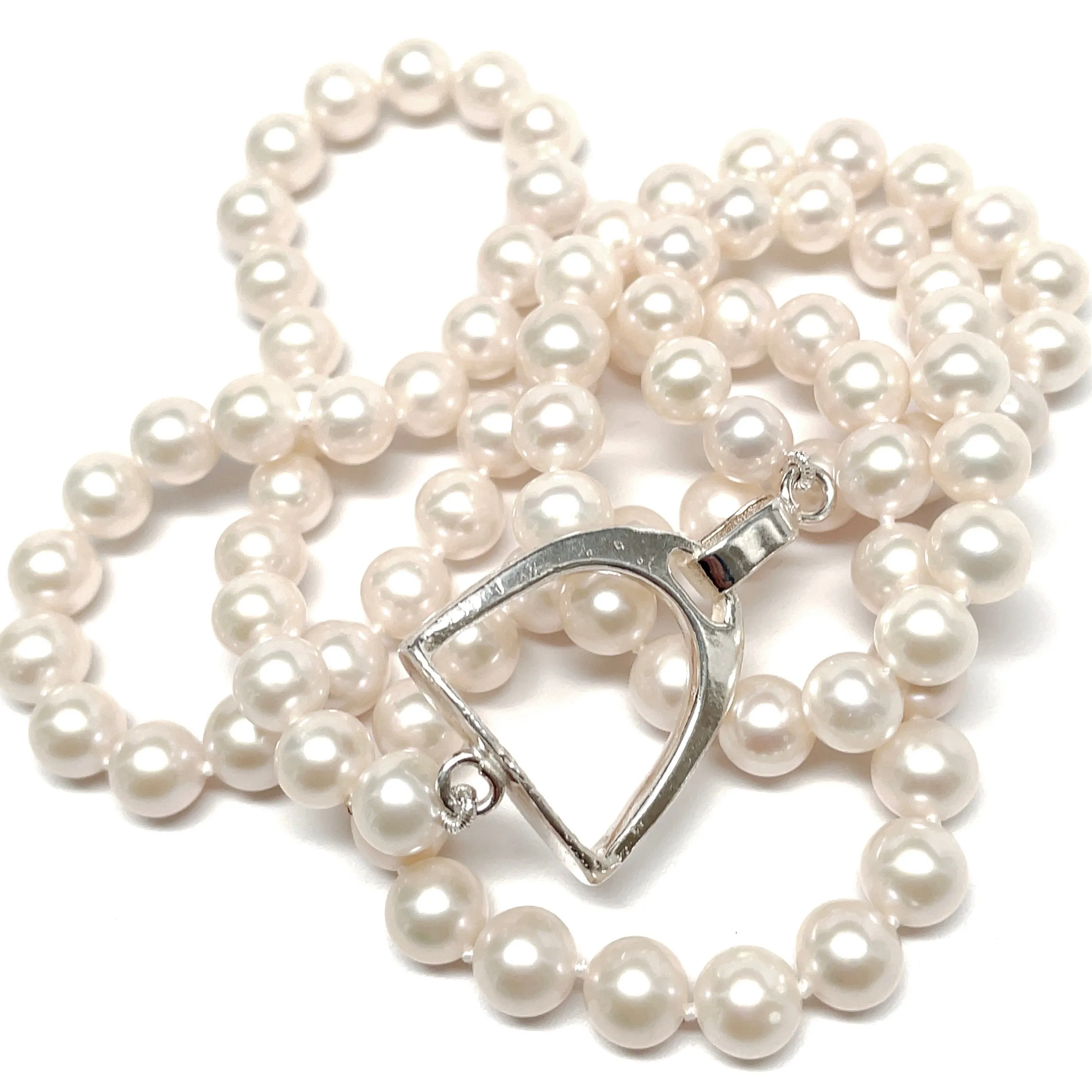 Pearl and Stirrup Necklace