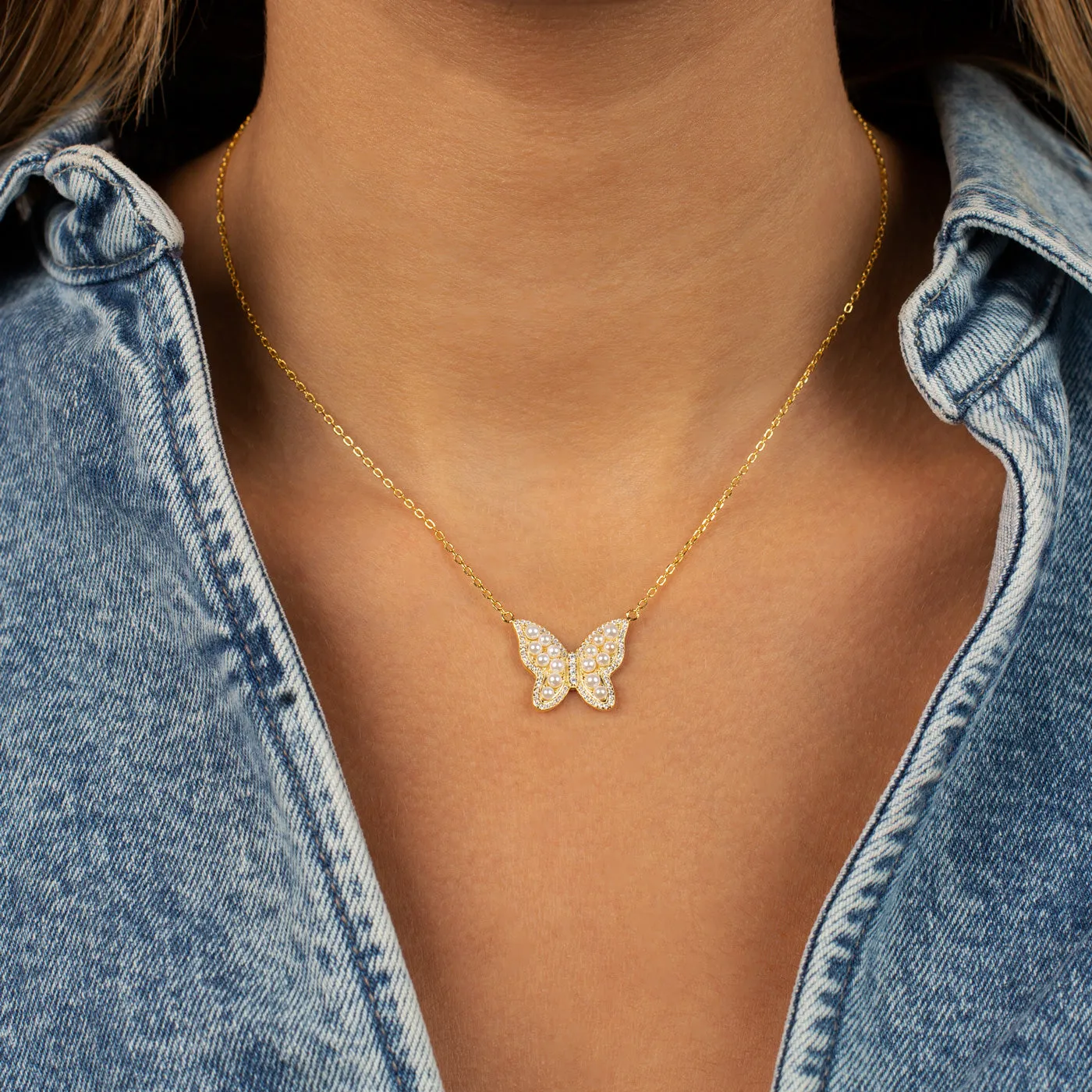 Pearl Butterfly Necklace