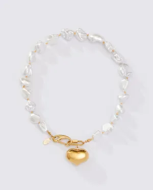 PEARL CHUNKY HEART NECKLACE