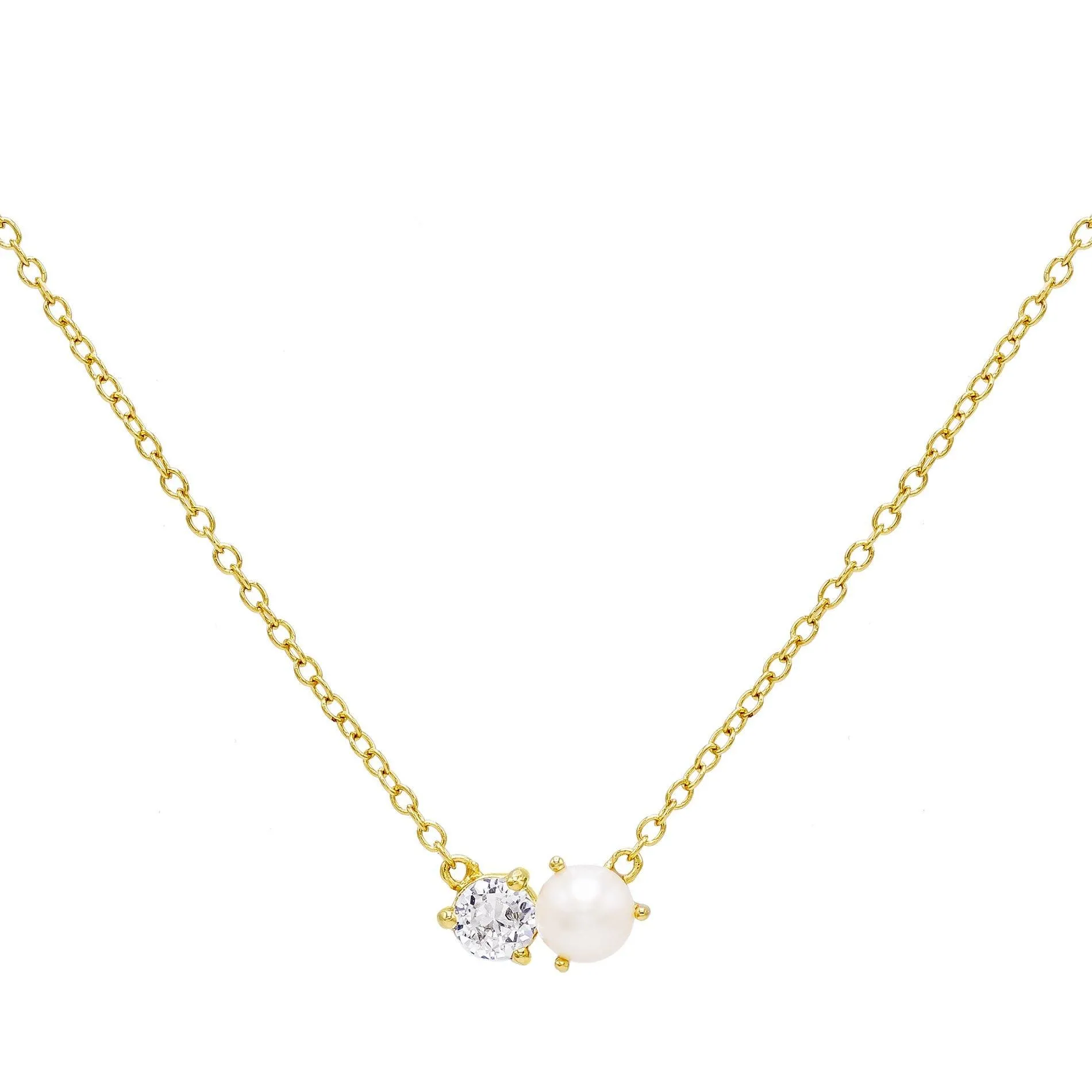 Pearl CZ Necklace