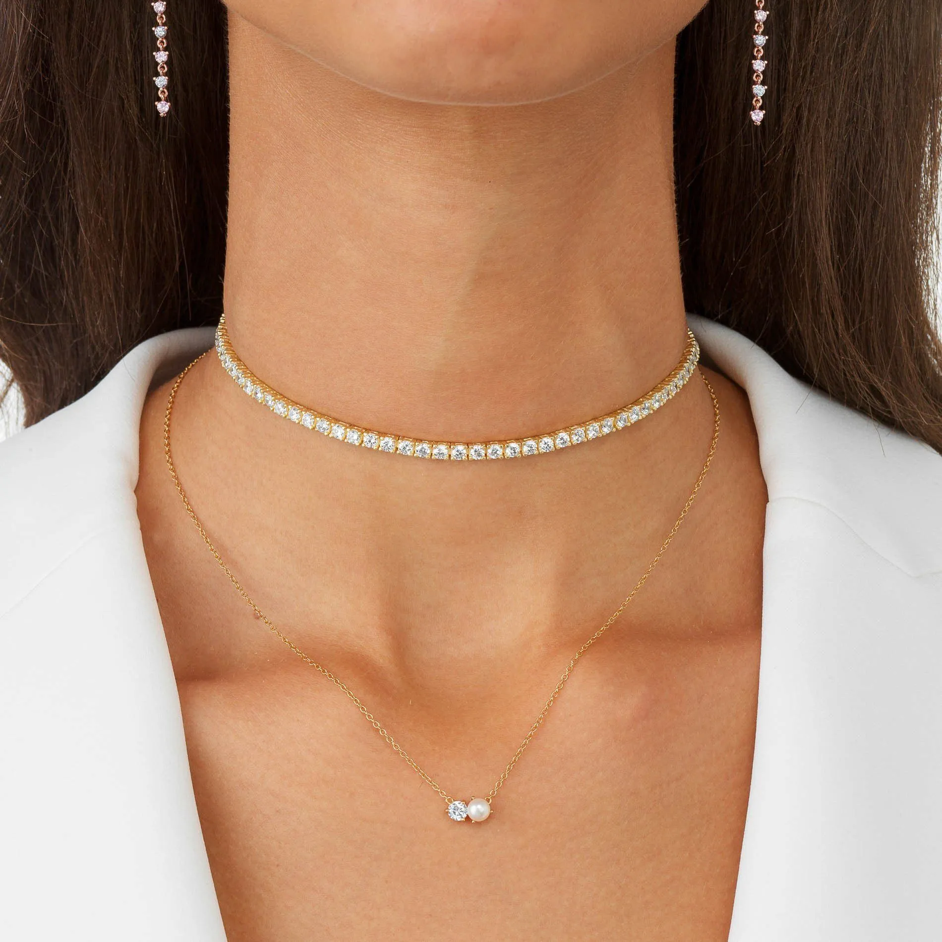 Pearl CZ Necklace
