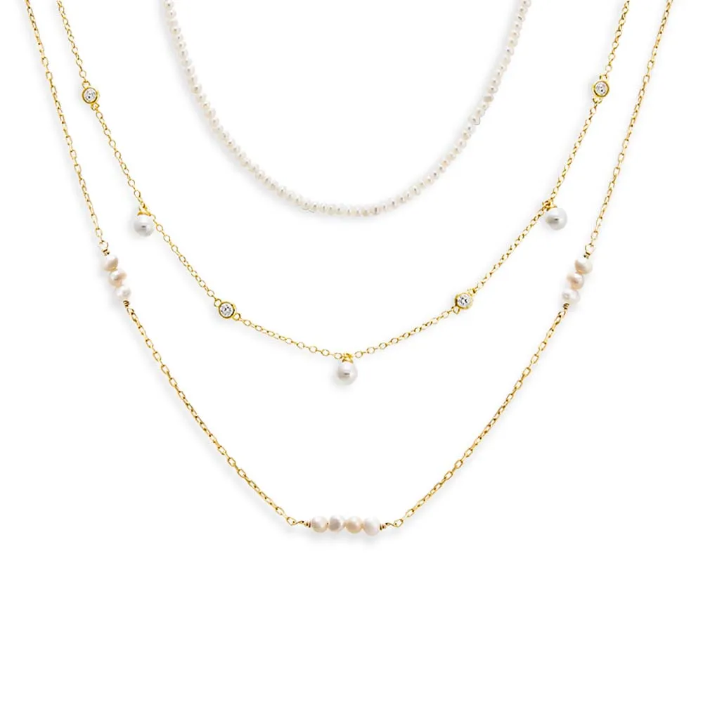 Pearl Girl Necklace Combo Set