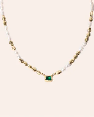 Pearl Necklace with Gold Nuggets