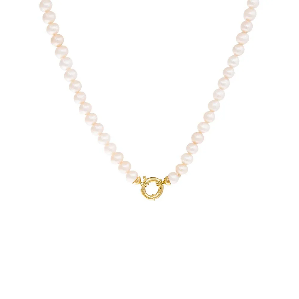 Pearl Toggle Necklace 14K