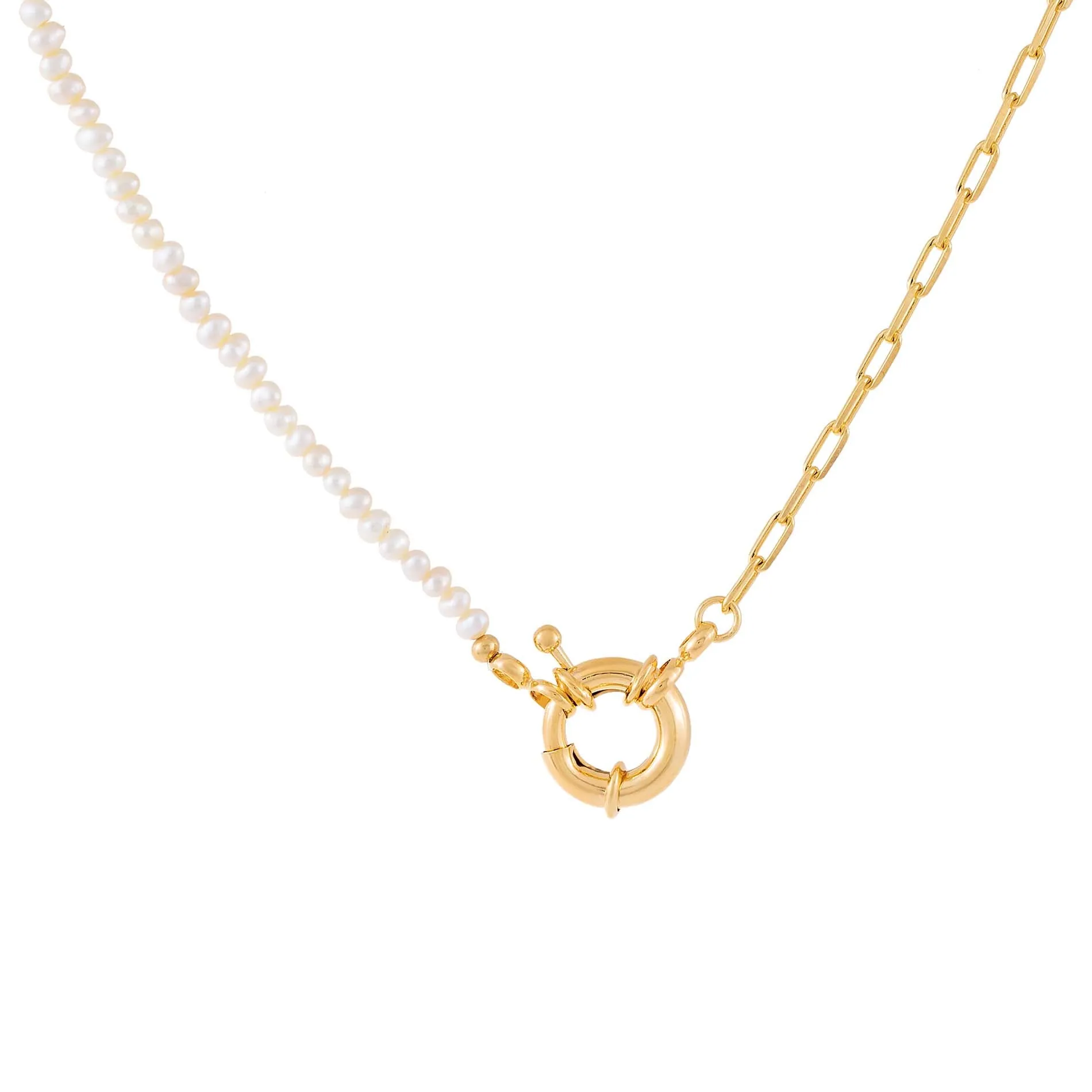 Pearl X Link Toggle Necklace