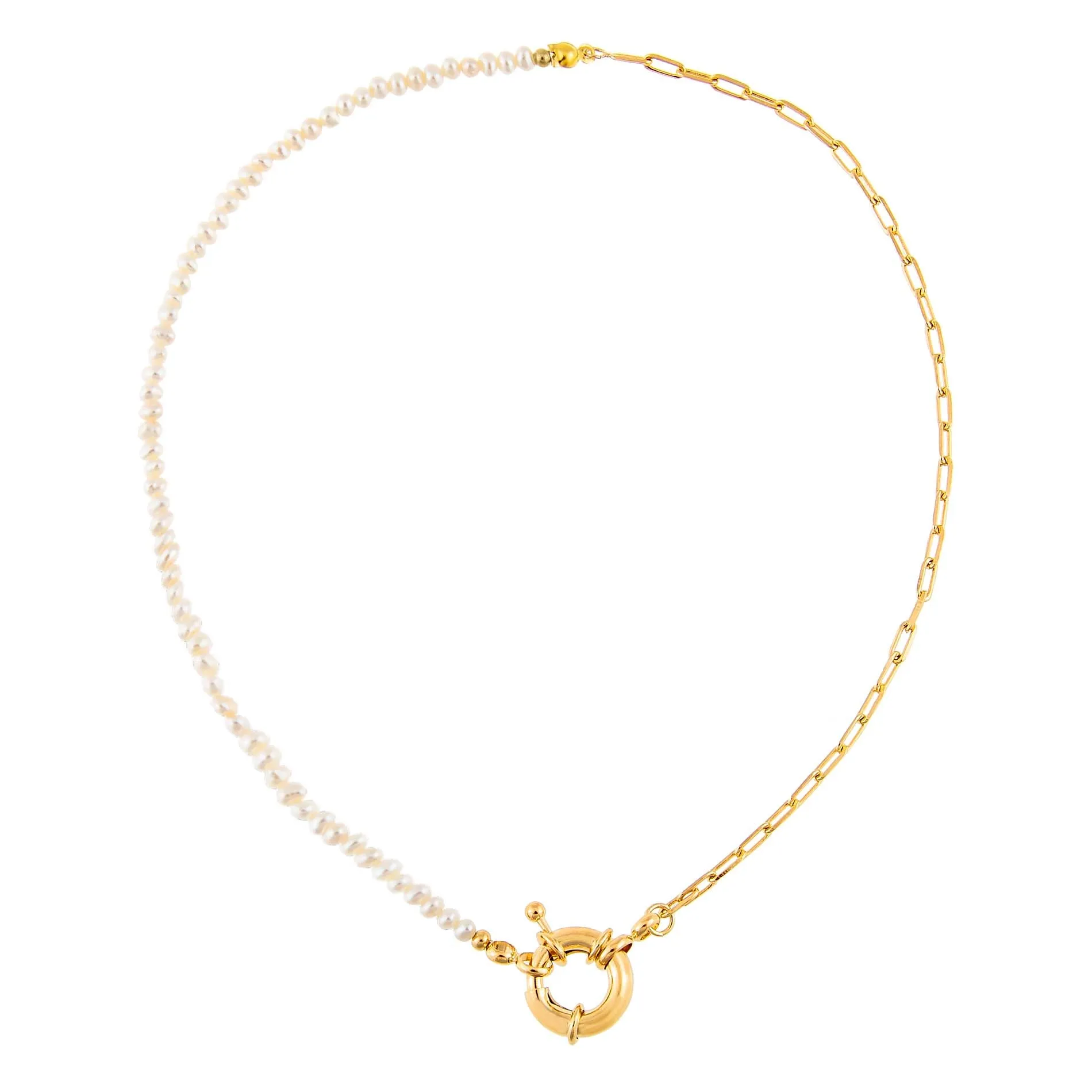 Pearl X Link Toggle Necklace