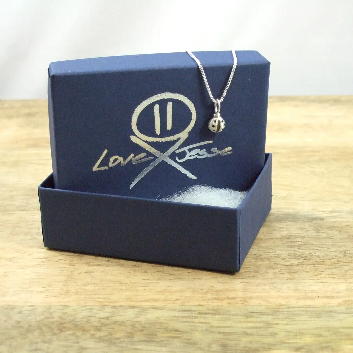 Pequeño Ladybug Pendant with Chain