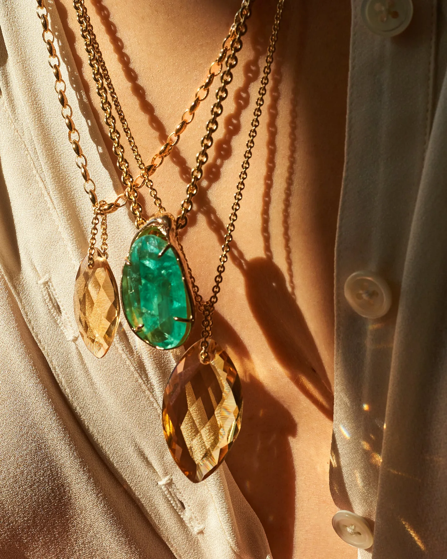 Personal Citrine Abundance Mariner link Necklace