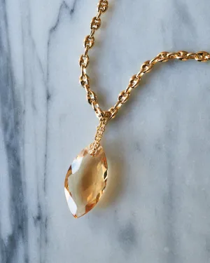 Personal Citrine Abundance Mariner link Necklace