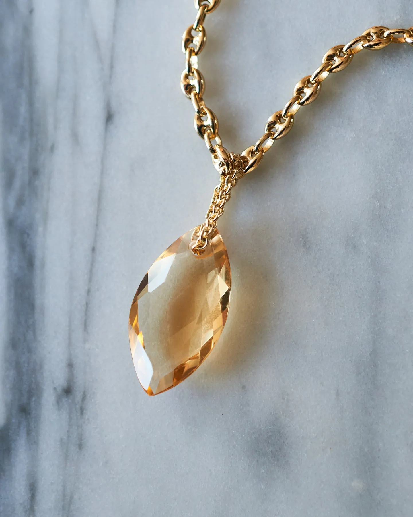 Personal Citrine Abundance Mariner link Necklace