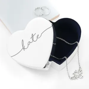 Personalised Glass Heart Jewellery Box