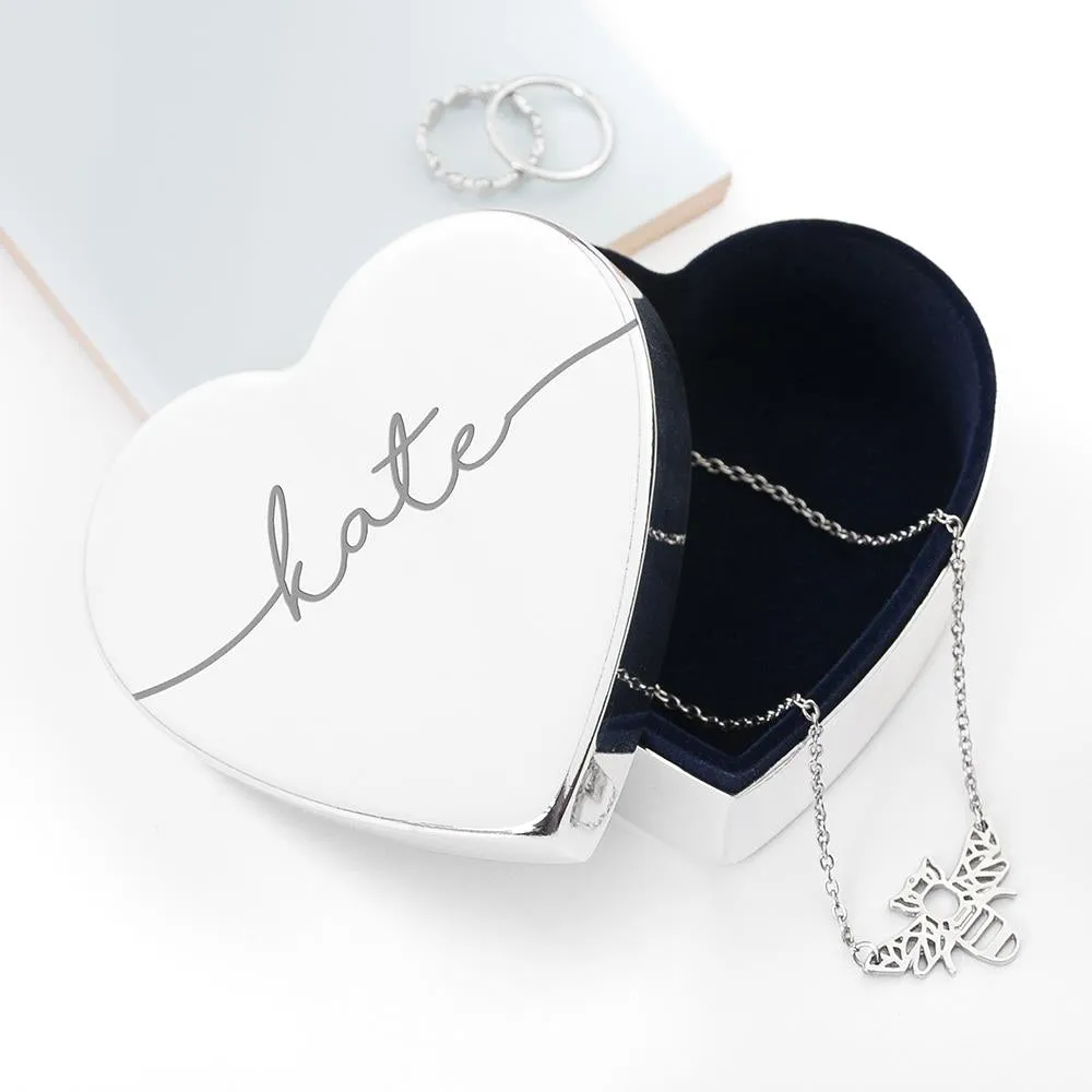 Personalised Glass Heart Jewellery Box