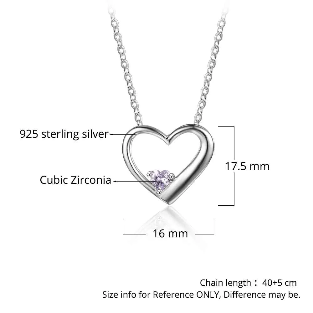 Personalized 925 Sterling Silver Birthstone Necklace