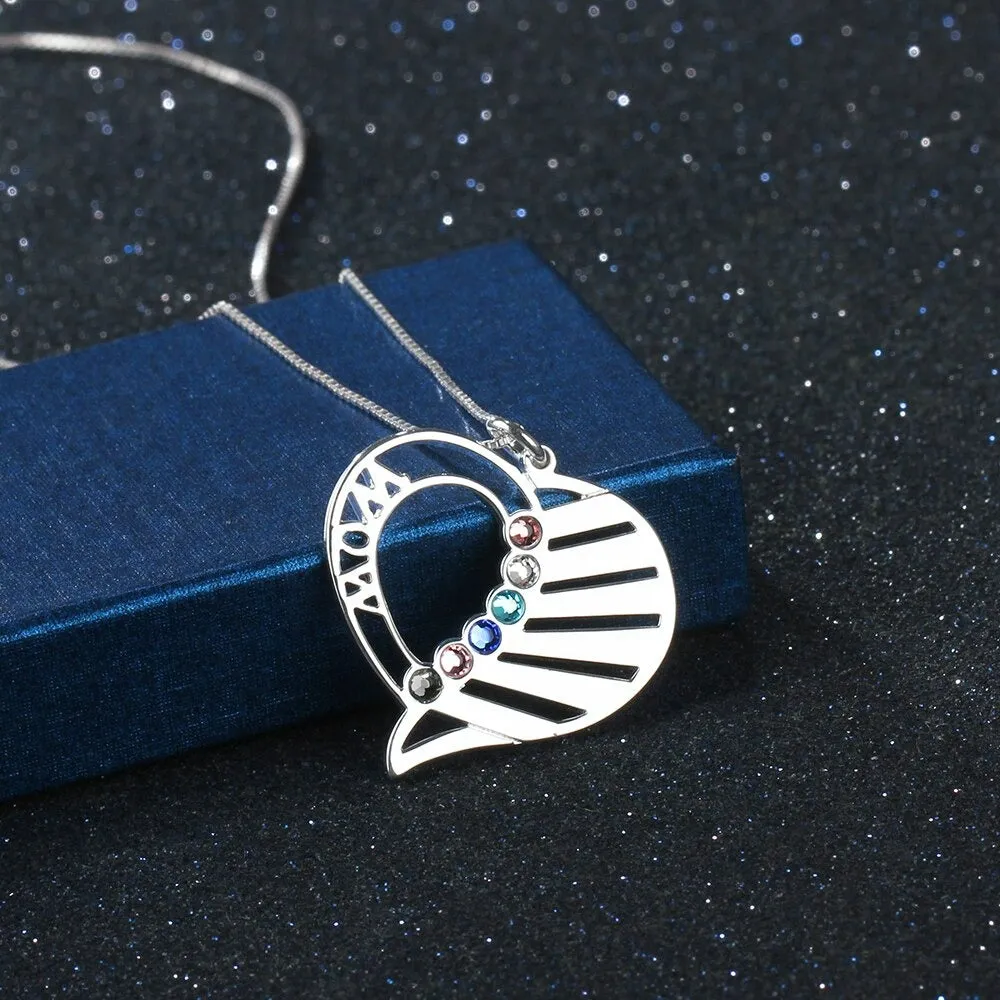 Personalized Birthstone Engrave Pendant