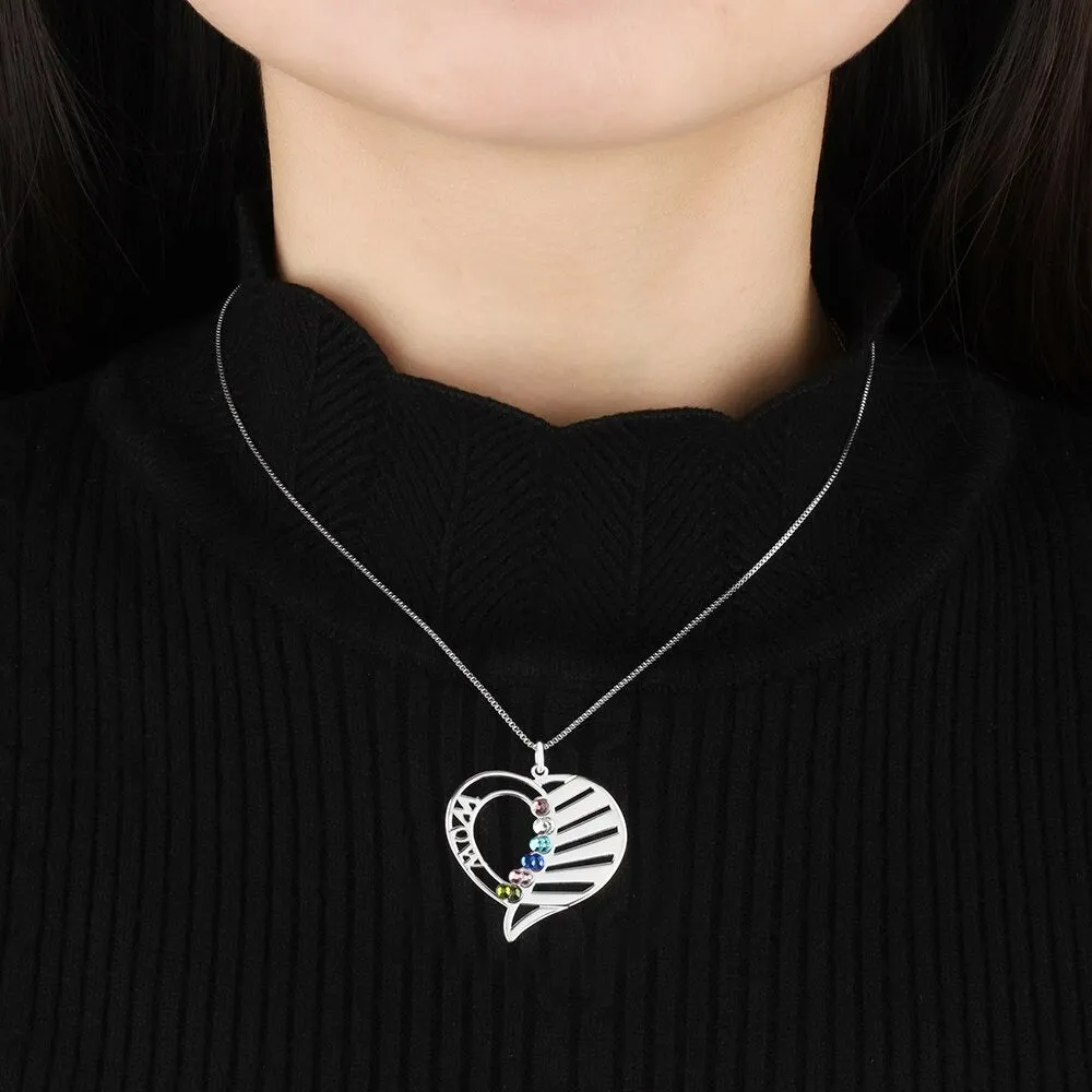 Personalized Birthstone Engrave Pendant