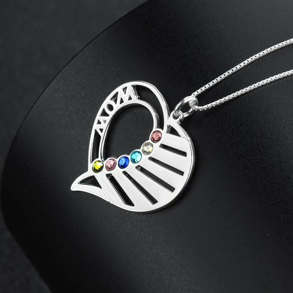 Personalized Birthstone Engrave Pendant