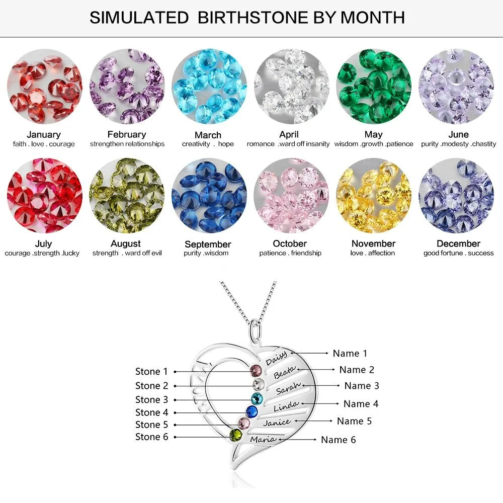 Personalized Birthstone Engrave Pendant
