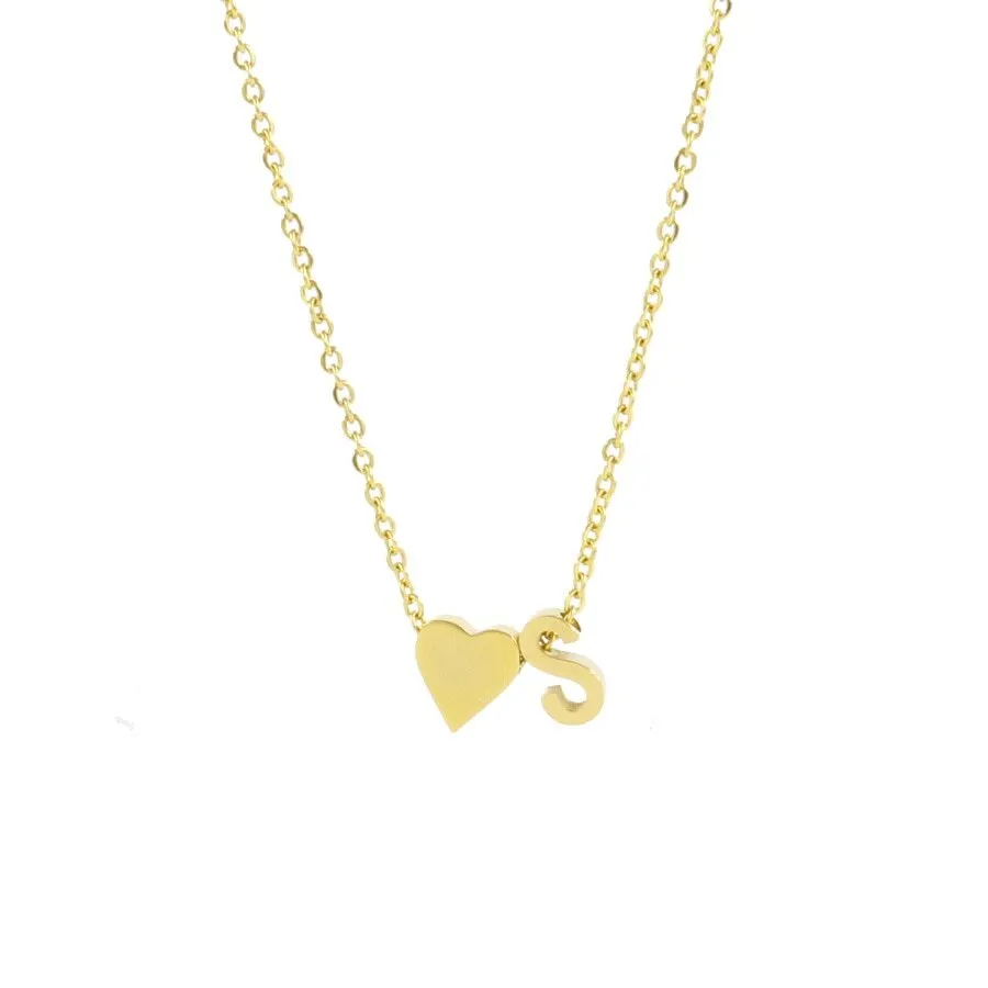 Personalized Heart & Initial Necklace
