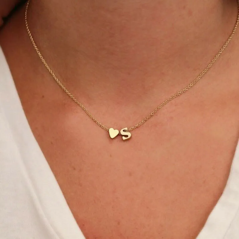Personalized Heart & Initial Necklace